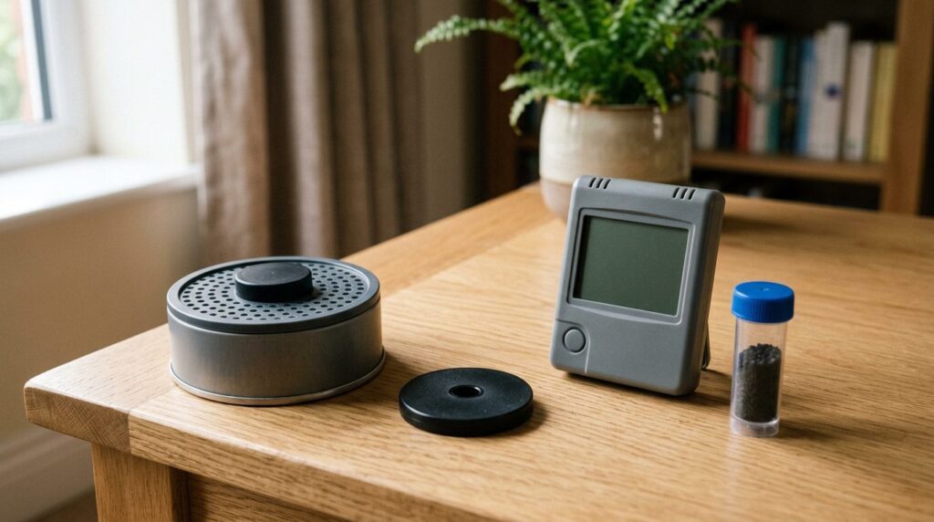 Charcoal canister, alpha track detector and digital radon monitor compared